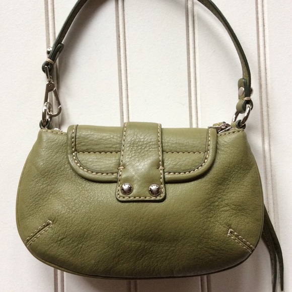 Banana Republic Green Leather Handbag /Wristlet - Picture 4 of 13